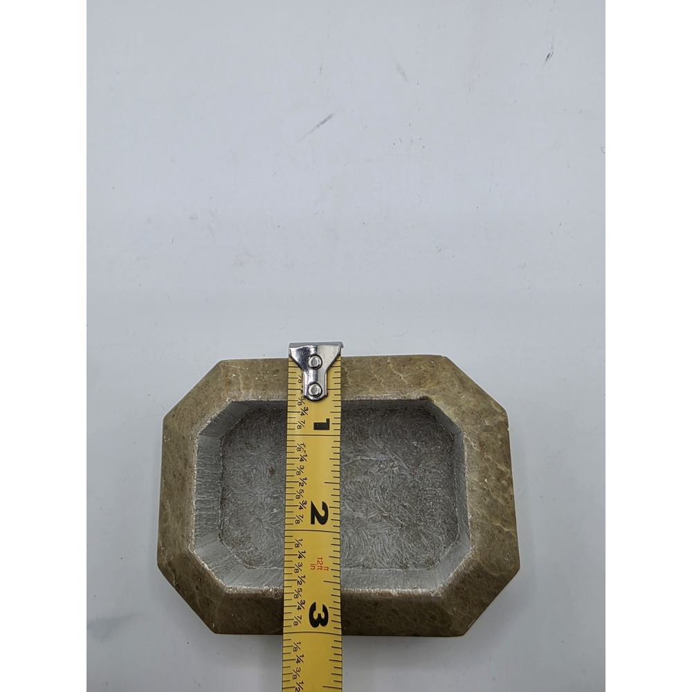 Vintage‎ Indian Soapstone Trinket Box Floral Inlay Hand Carved SERRV Decor - Picture 8 of 8